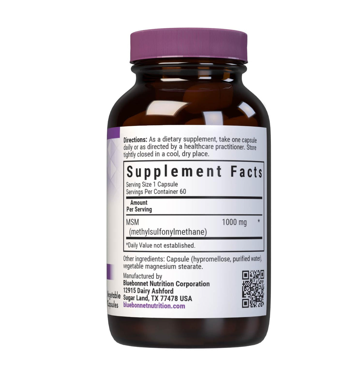 MSM 1000 mg 60 Vegetable Capsules S903603