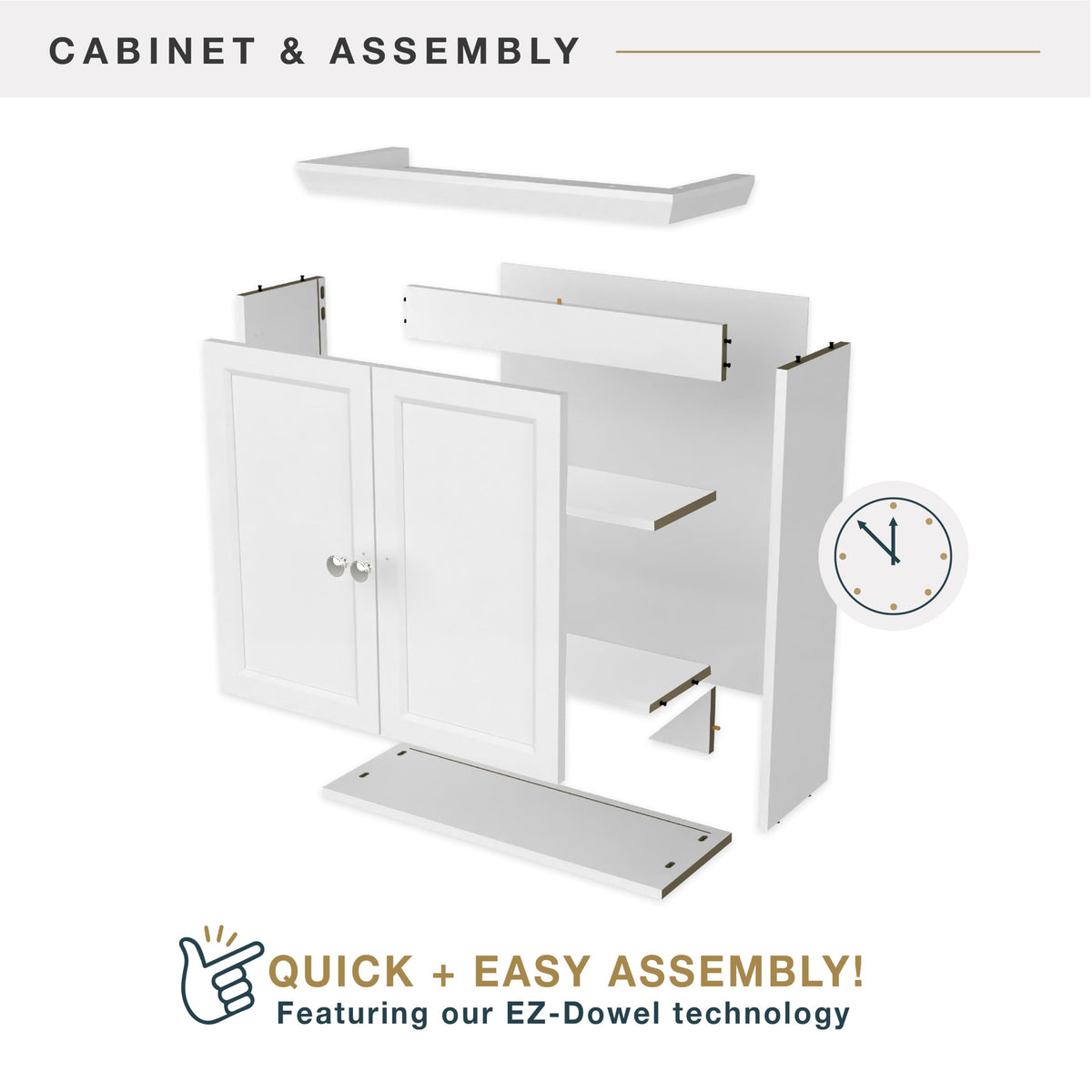 White Wall Mounted Medicine Cabinet Organizer L38927