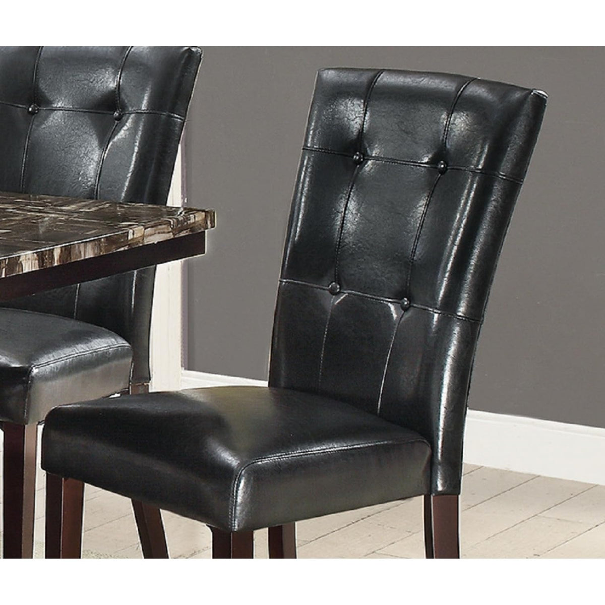 Black Faux Leather Dining Chairs Set of 2 X30162