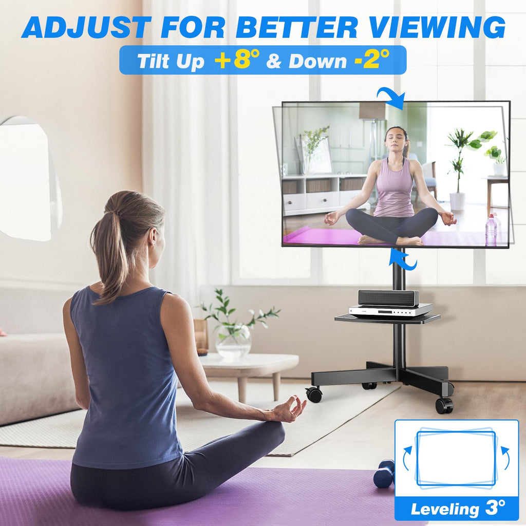 Rolling TV Stand with Shelf for 23-65 inch TVs C18558