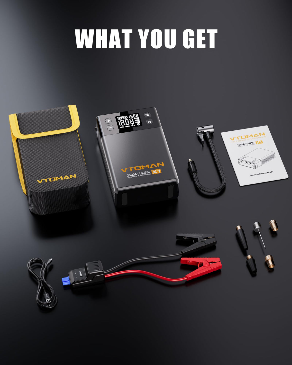 2500A Jump Starter with 150PSI Air Compressor B633