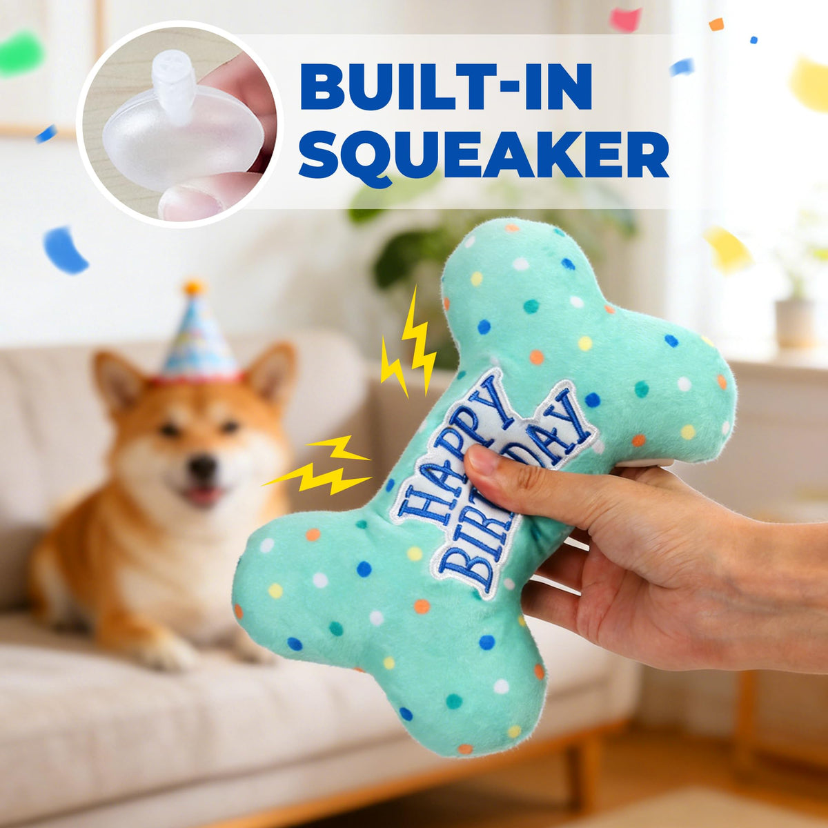 Plush Dog Squeaky Chew Toy L6165