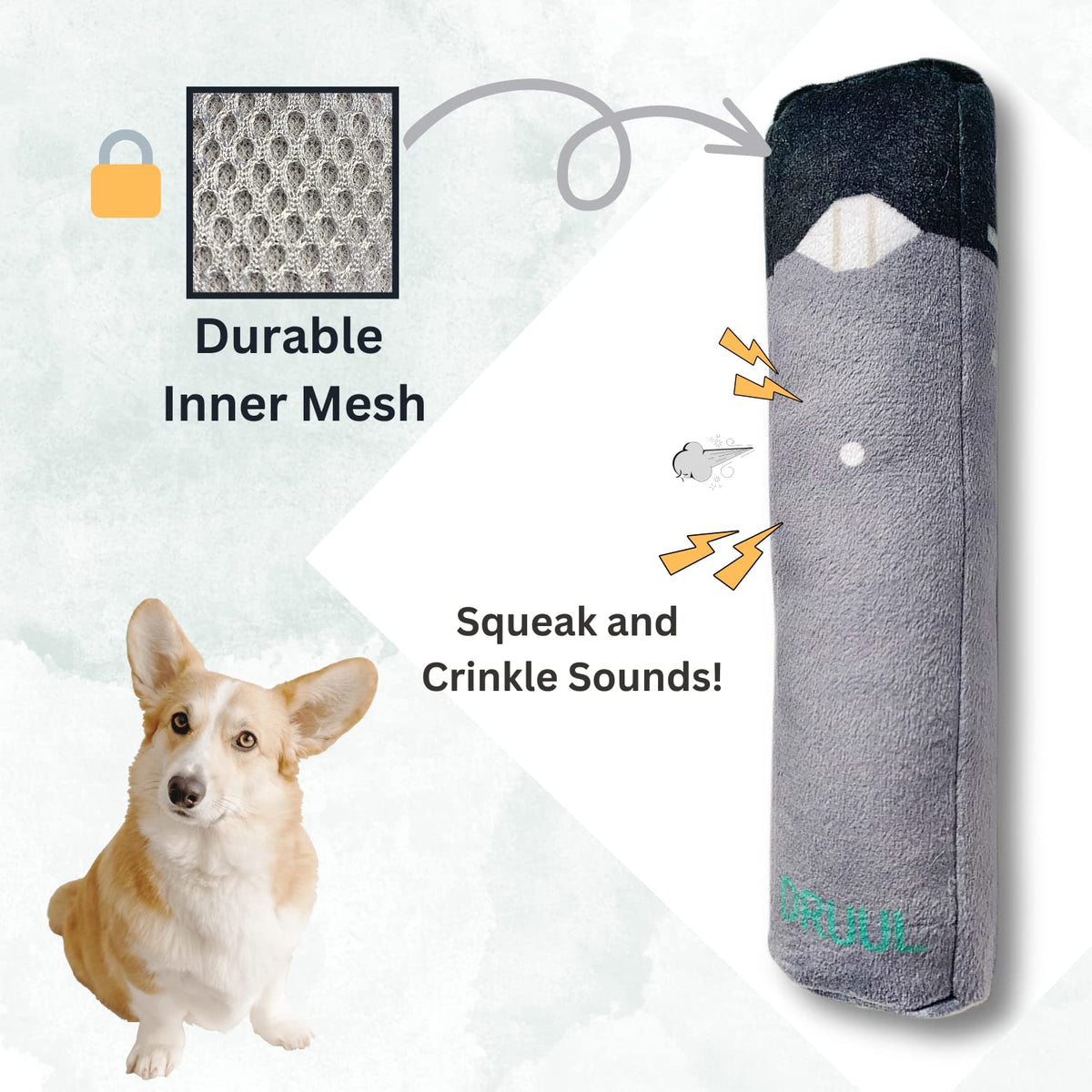 Plush Squeaky Crinkle Dog Toy I770422