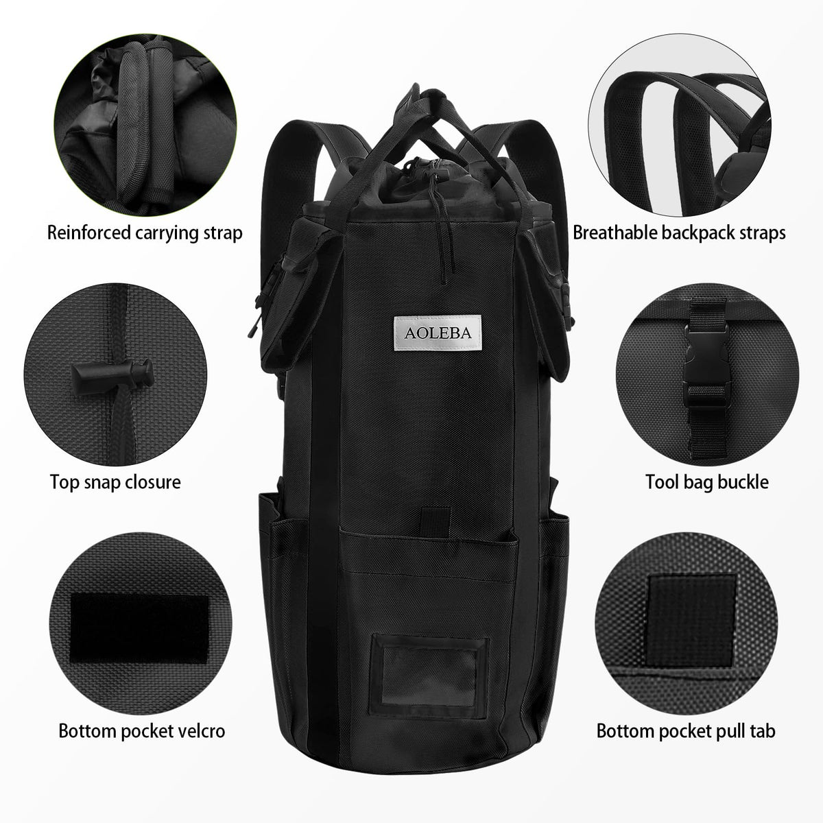 Arborist Rope Storage Bag Large Capacity 1680D Thicken Nylon with Hand Straps V861507