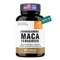 Maca Root Fenugreek Ashwagandha L-Arginine Ginseng Muira Puama Herbal Supplement 60 Capsules W15629