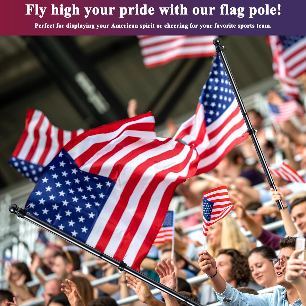 Tangle Free Stainless Steel Flag Pole Kit with Bracket I932