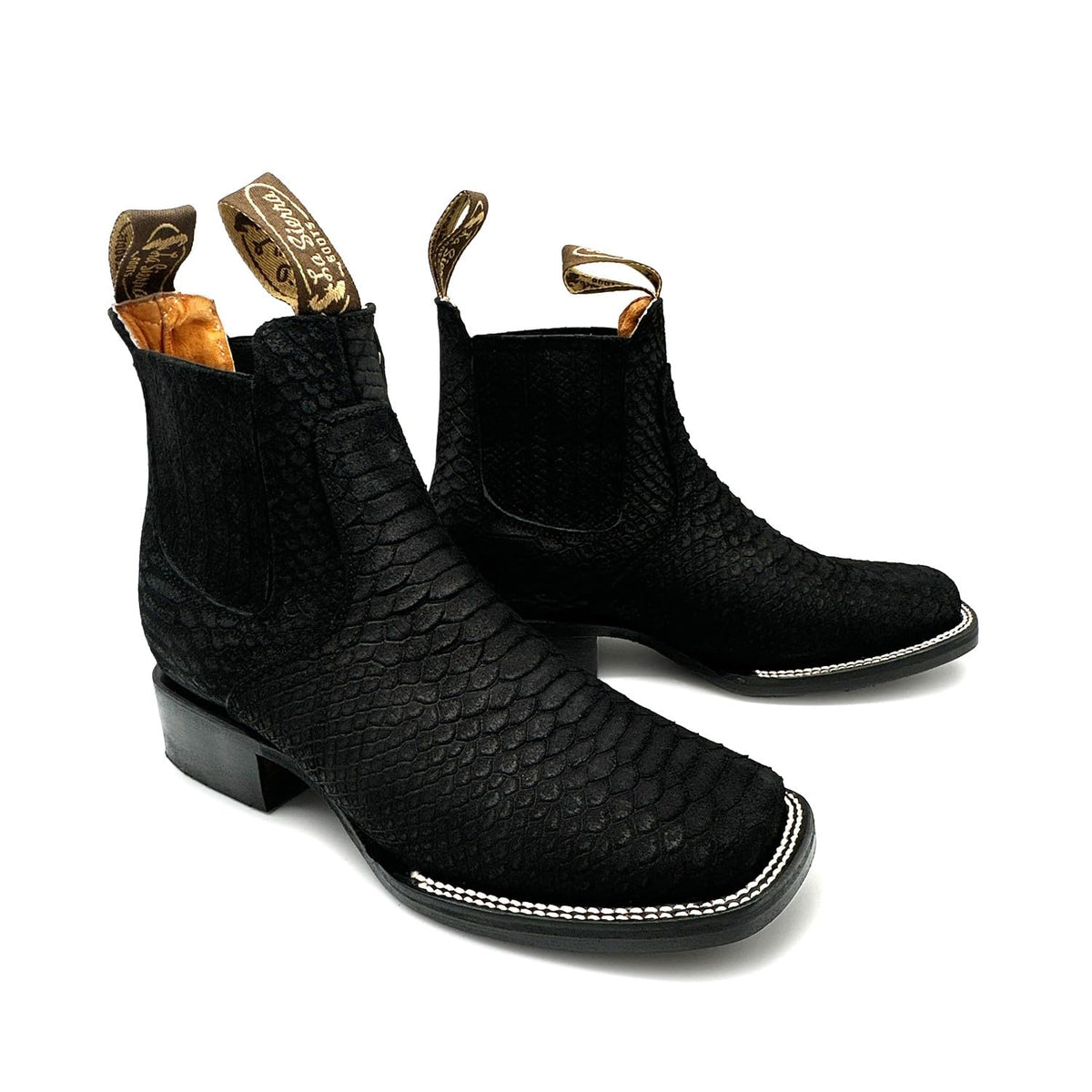 Men’s Genuine Leather Square Toe Ankle Cowboy Boot U843649