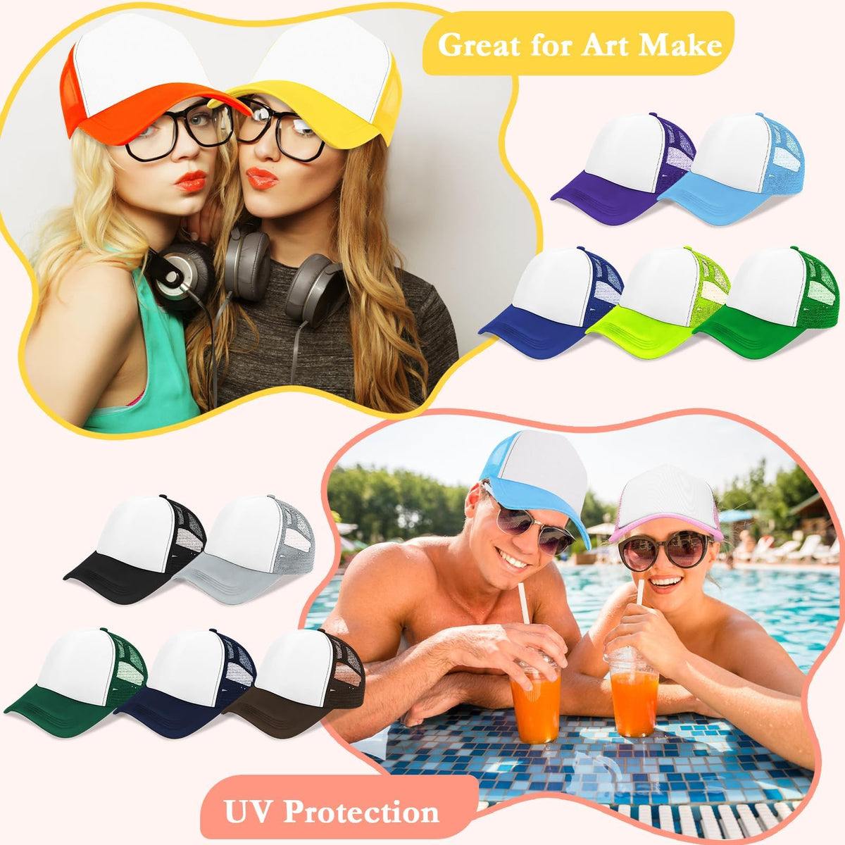 30 Pcs Kids Adjustable Mesh Trucker Hats R898