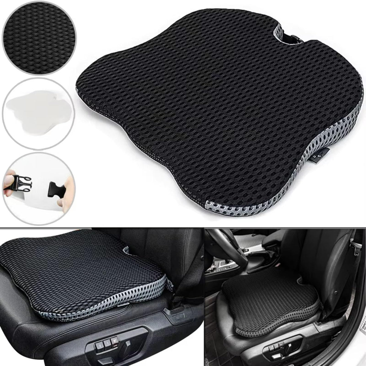 Grey Memory Foam Car Seat Booster Cushion C267296