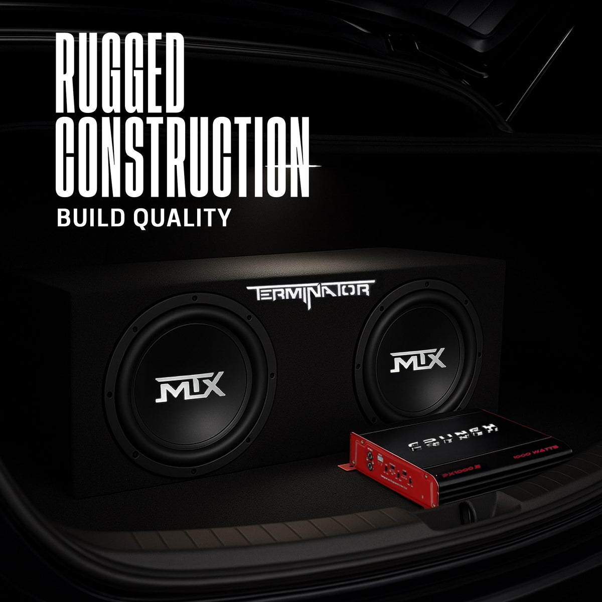 1000 Watt 2 Channel Amplifier with 12 Inch Subwoofer Enclosure R9865