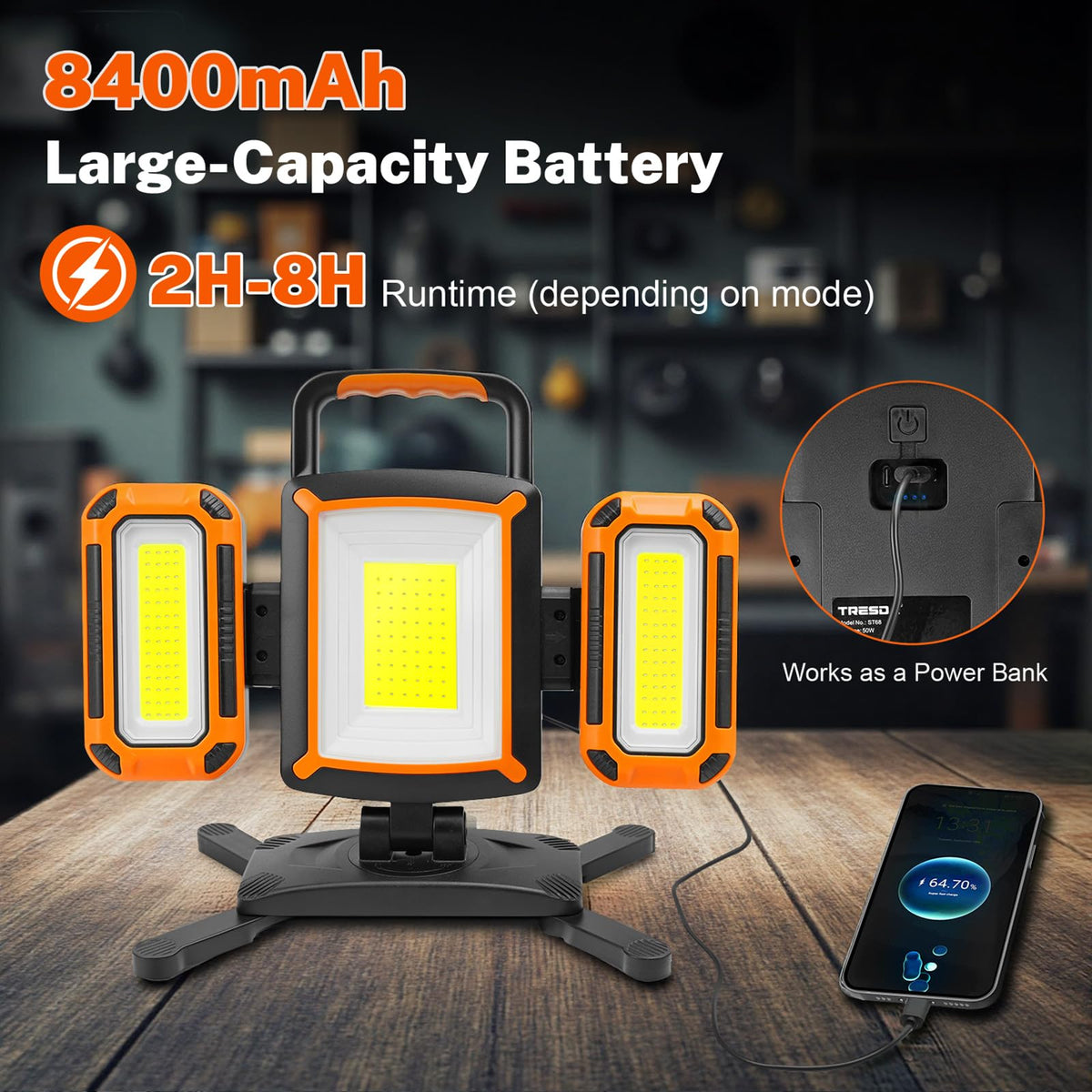 5000LM Rechargeable Magnetic Work Light I59017