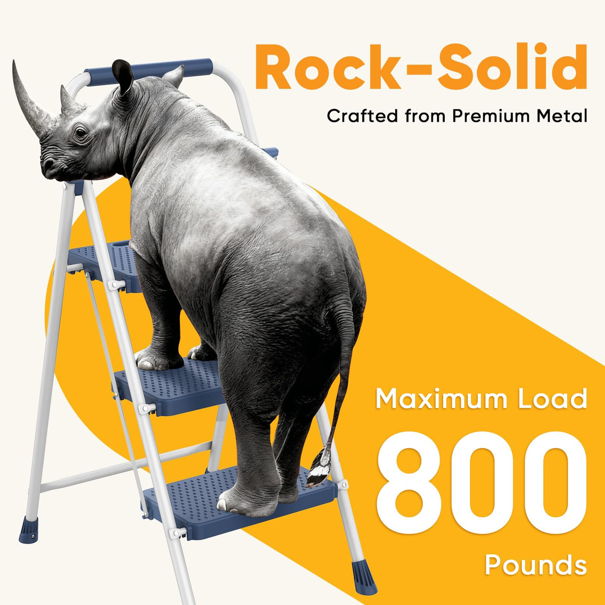 3 Step Folding Step Stool with Safety Lock Z524658