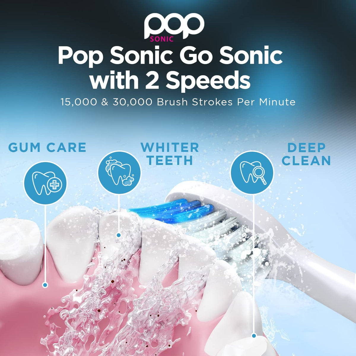 White Electric Toothbrush with 2 Replacement Heads E87436