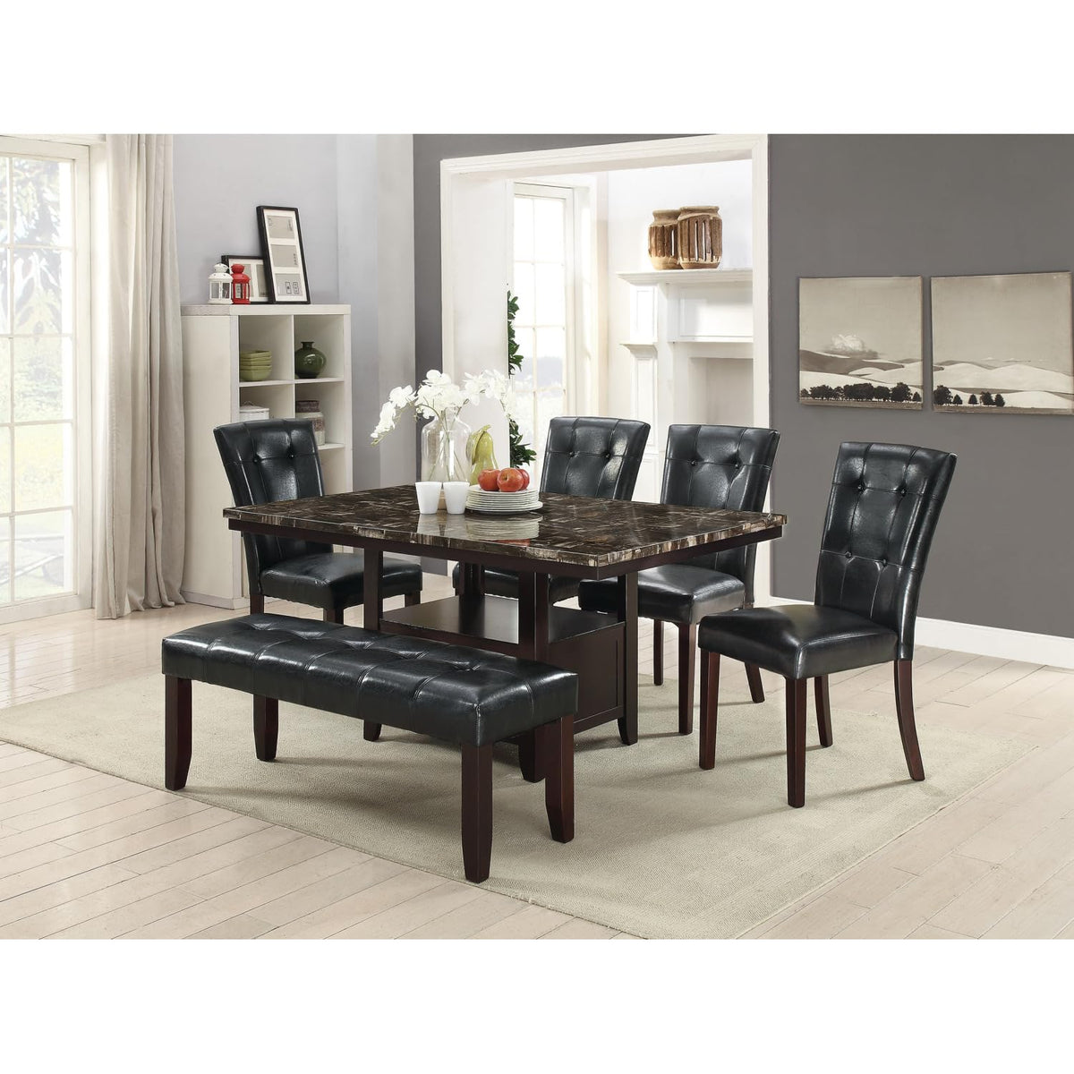 Black Faux Leather Dining Chairs Set of 2 X30162