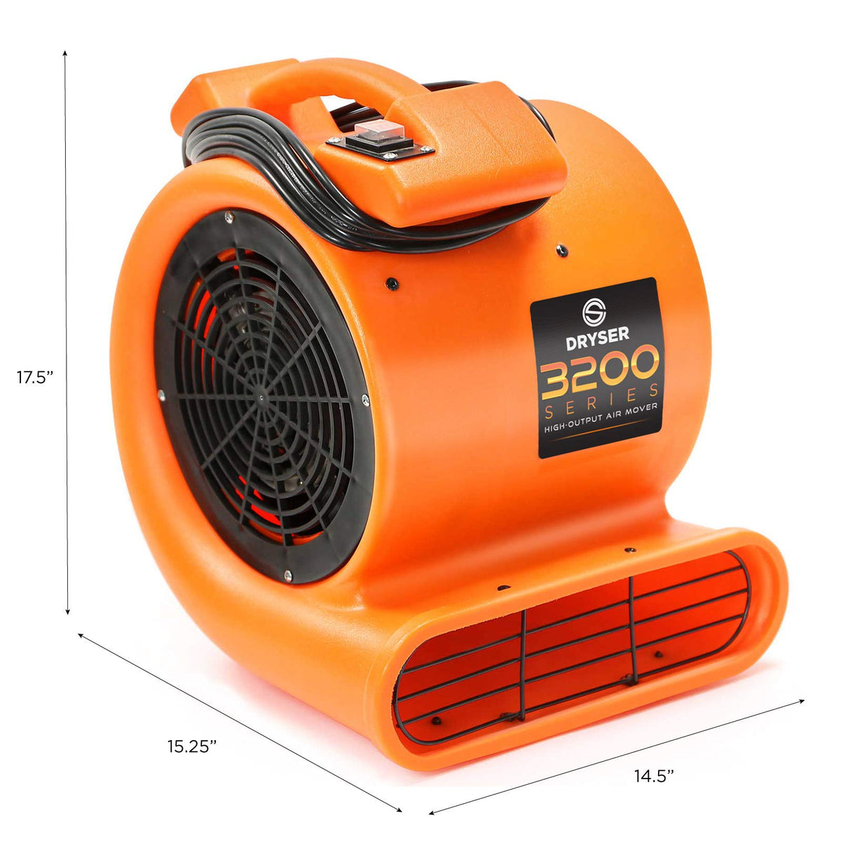 2 Speed 1/2 HP Orange Air Mover Floor Fan B657644