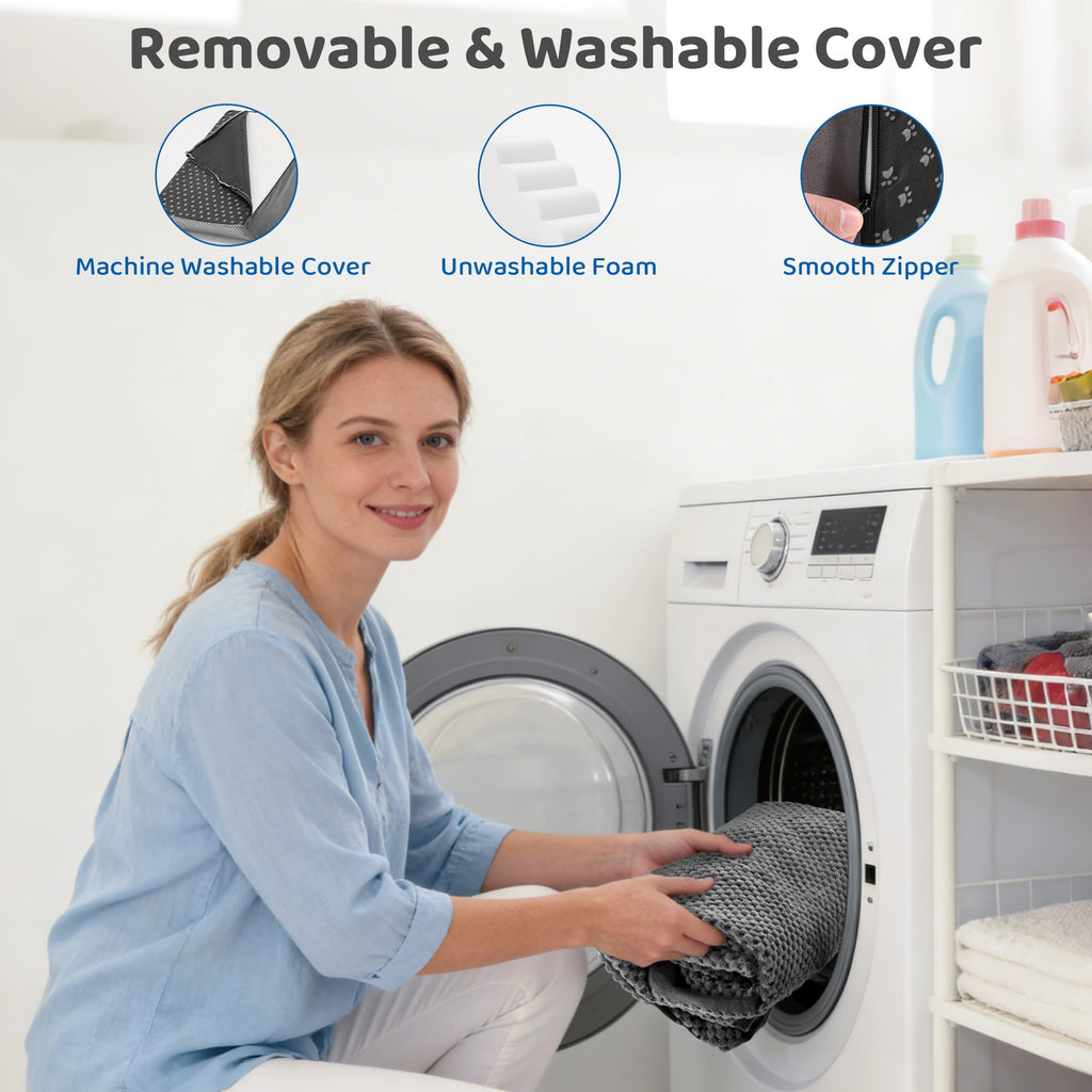 Grey 4-Step Curved Pet Dog Stairs E686