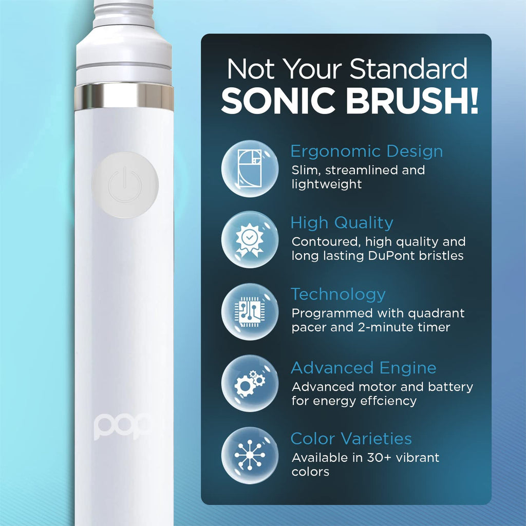 White Electric Toothbrush with 2 Replacement Heads E87436