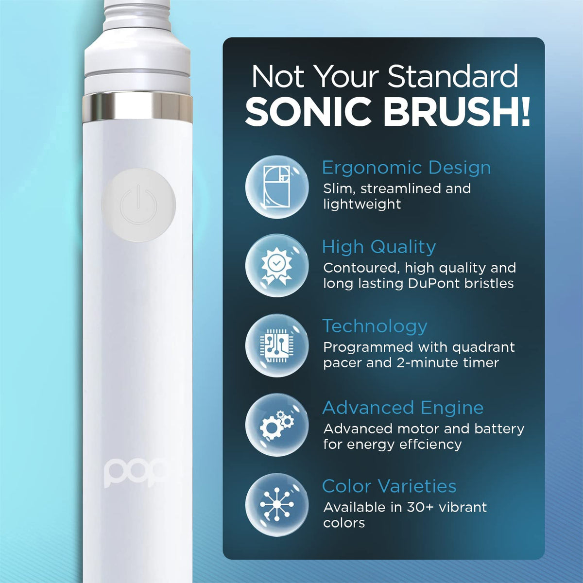 White Electric Toothbrush with 2 Replacement Heads E87436
