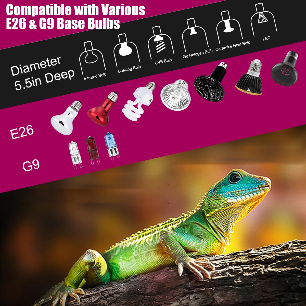 Ceramic Socket Reptile Heat Lamp Kit L561