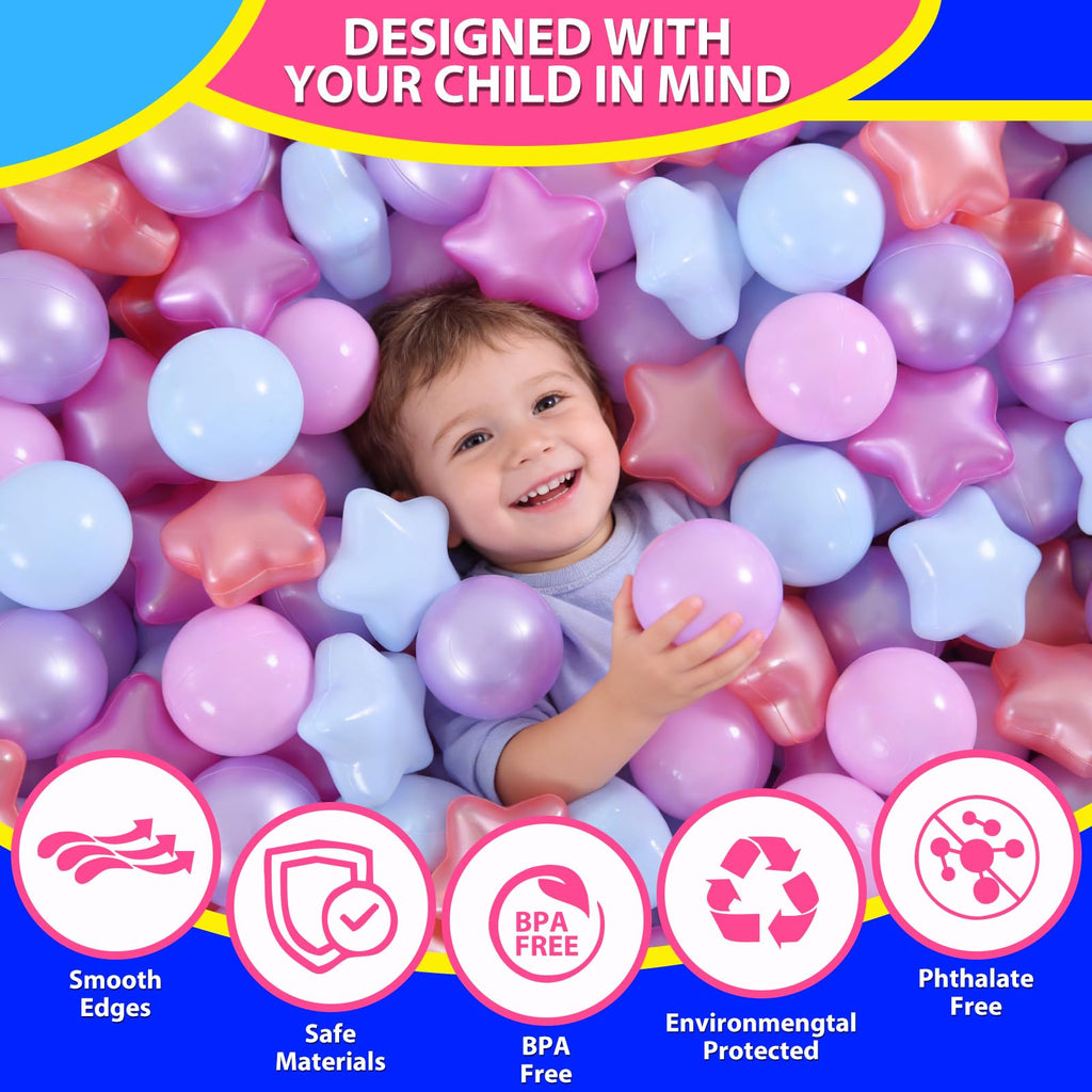 100 200 500 Pack Phthalate & BPA Free Plastic Ball Pit Balls K315