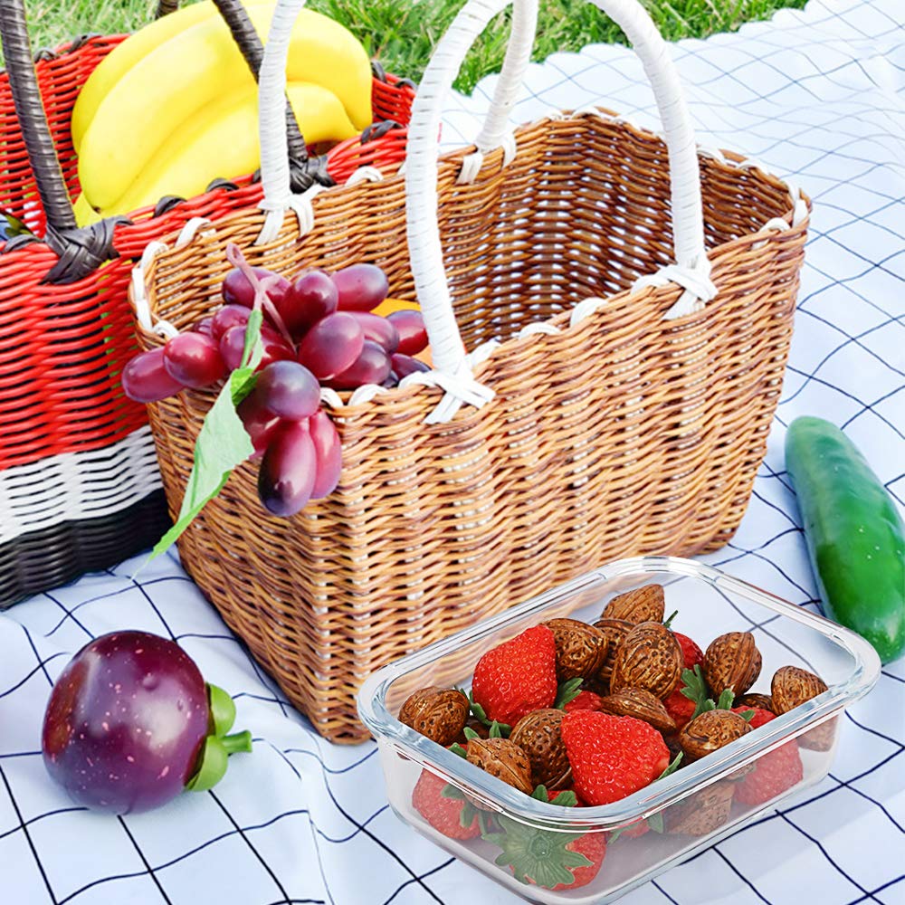 10 Pack 22 oz Glass Food Storage Containers with Lids H17642