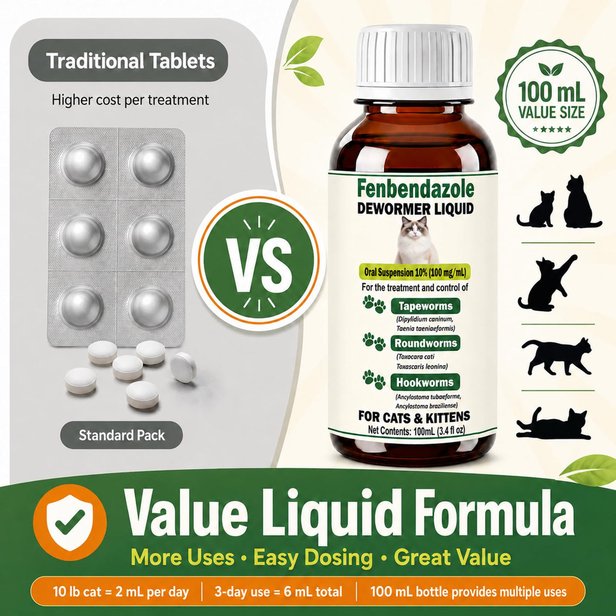 Liquid Dewormer Oral Suspension for Cats R783