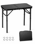Small Portable Folding Camping Table with Handle, Black T739608
