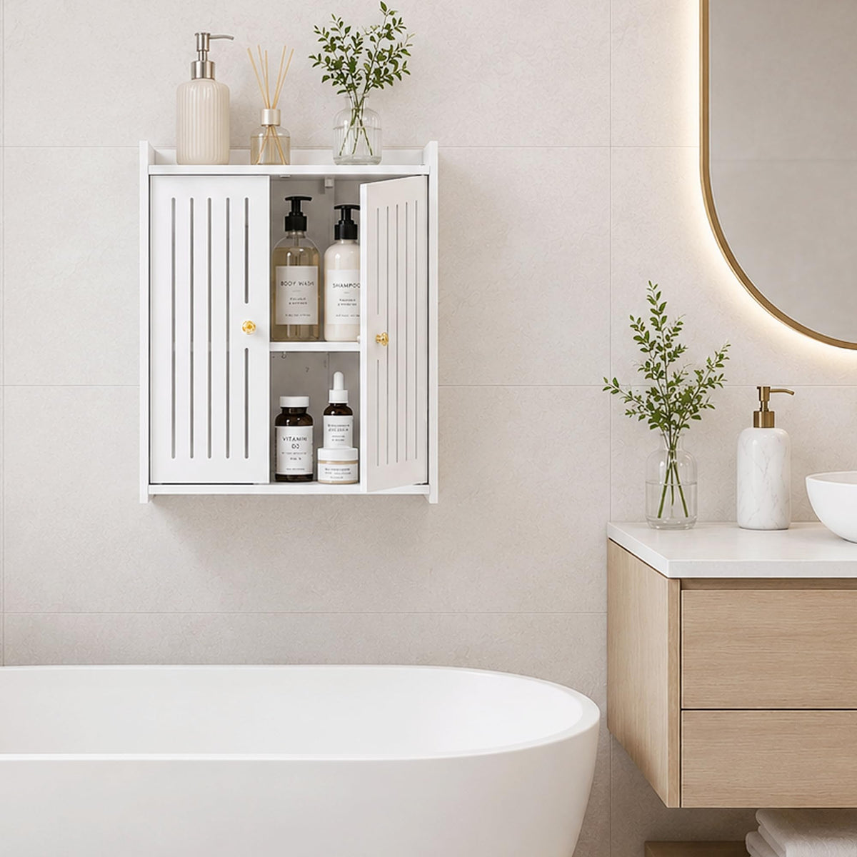 3-Tier Wall Bathroom Storage Cabinet Q830656