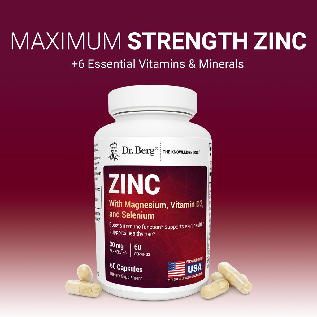 Zinc 30 mg 60 Capsules Chelated with Vitamin D & Selenium K35921