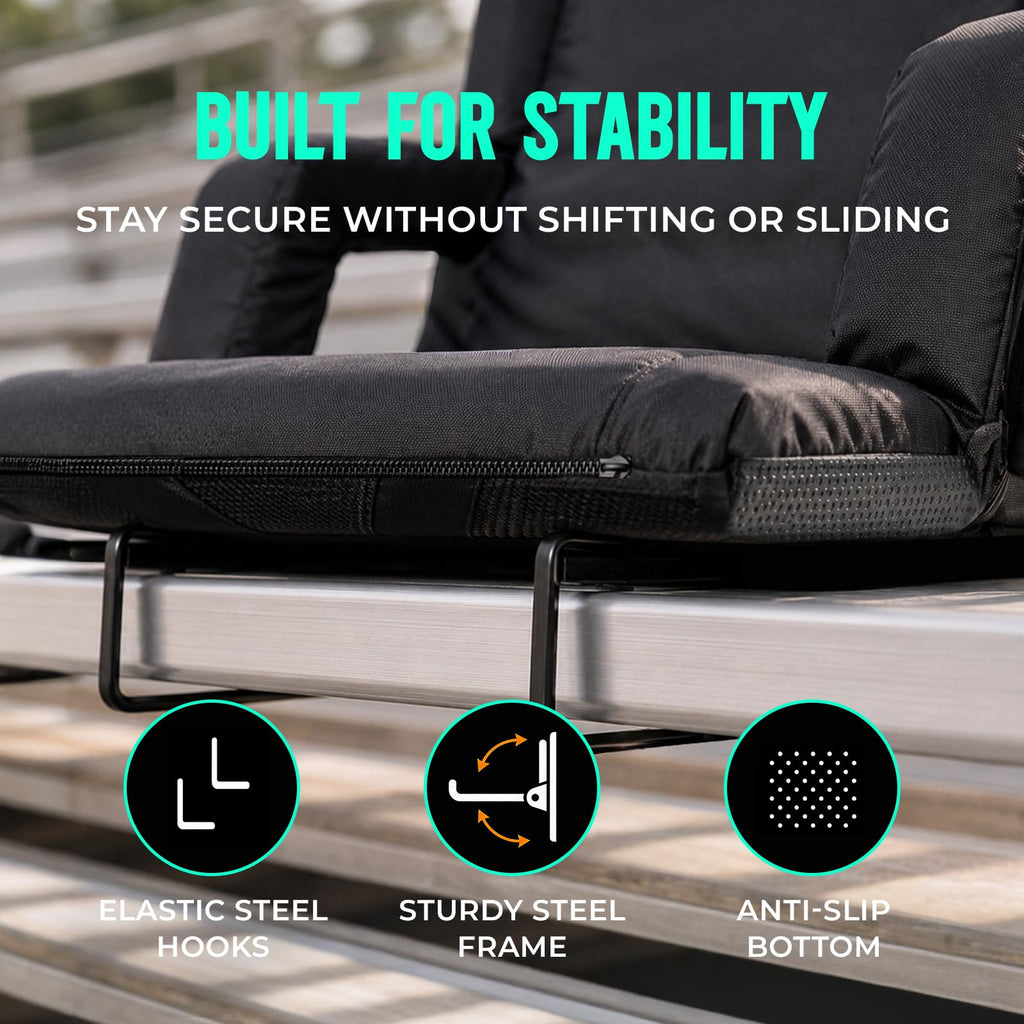 Stadium Seat with Back Support and Armrests 2-Pack I8374