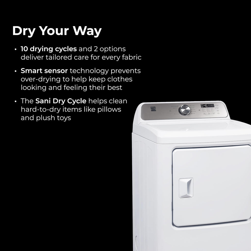 7.0 cu. ft. Front Load Electric Dryer - White G443