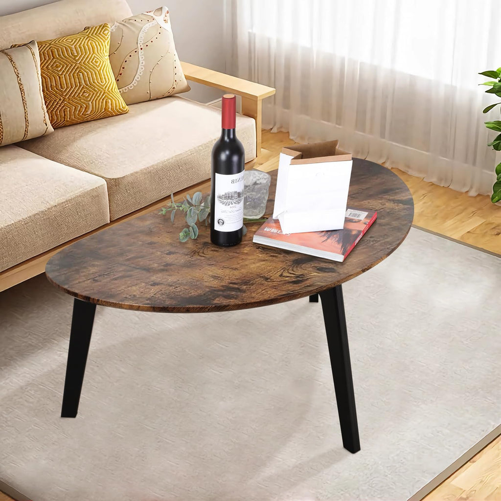 Oval Espresso Wood Coffee Table A2430