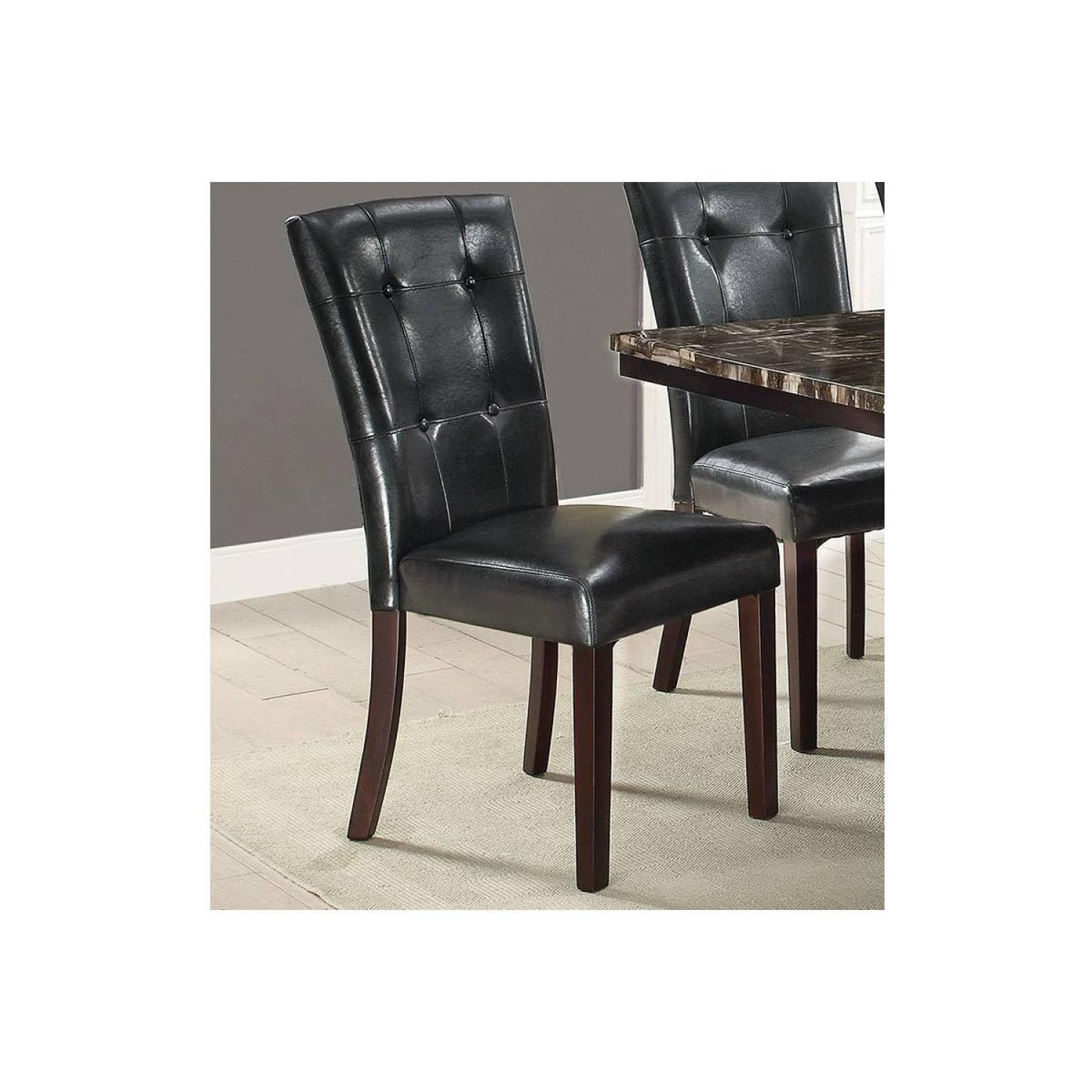 Black Faux Leather Dining Chairs Set of 2 X30162
