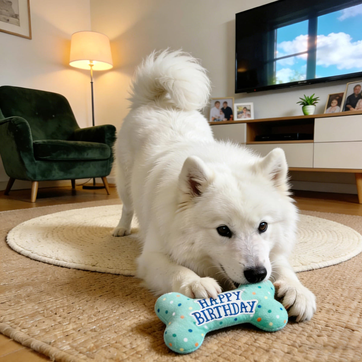 Plush Dog Squeaky Chew Toy L6165