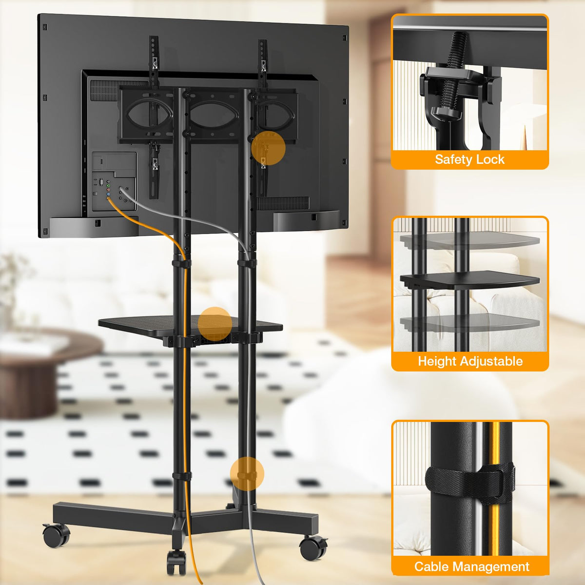 Mobile TV Stand with Wheels for 32-75 Inch TVs S802371