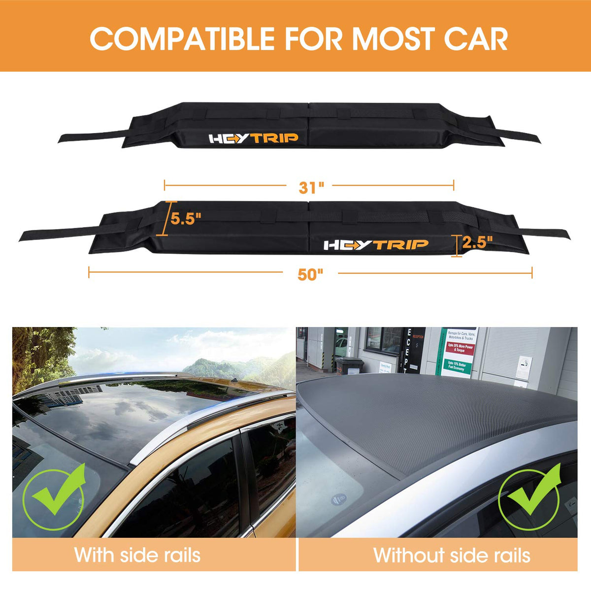 Soft Roof Rack Pads with Tie-Down Straps and Storage Bag L348895
