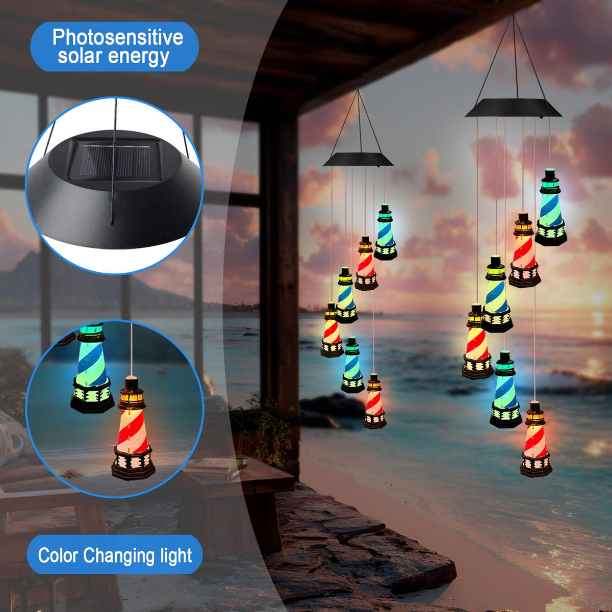 Color Changing LED Wind Chimes Y464