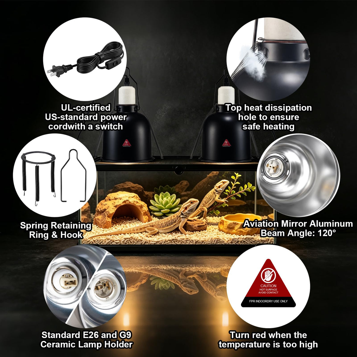 Ceramic Socket Reptile Heat Lamp Kit L561