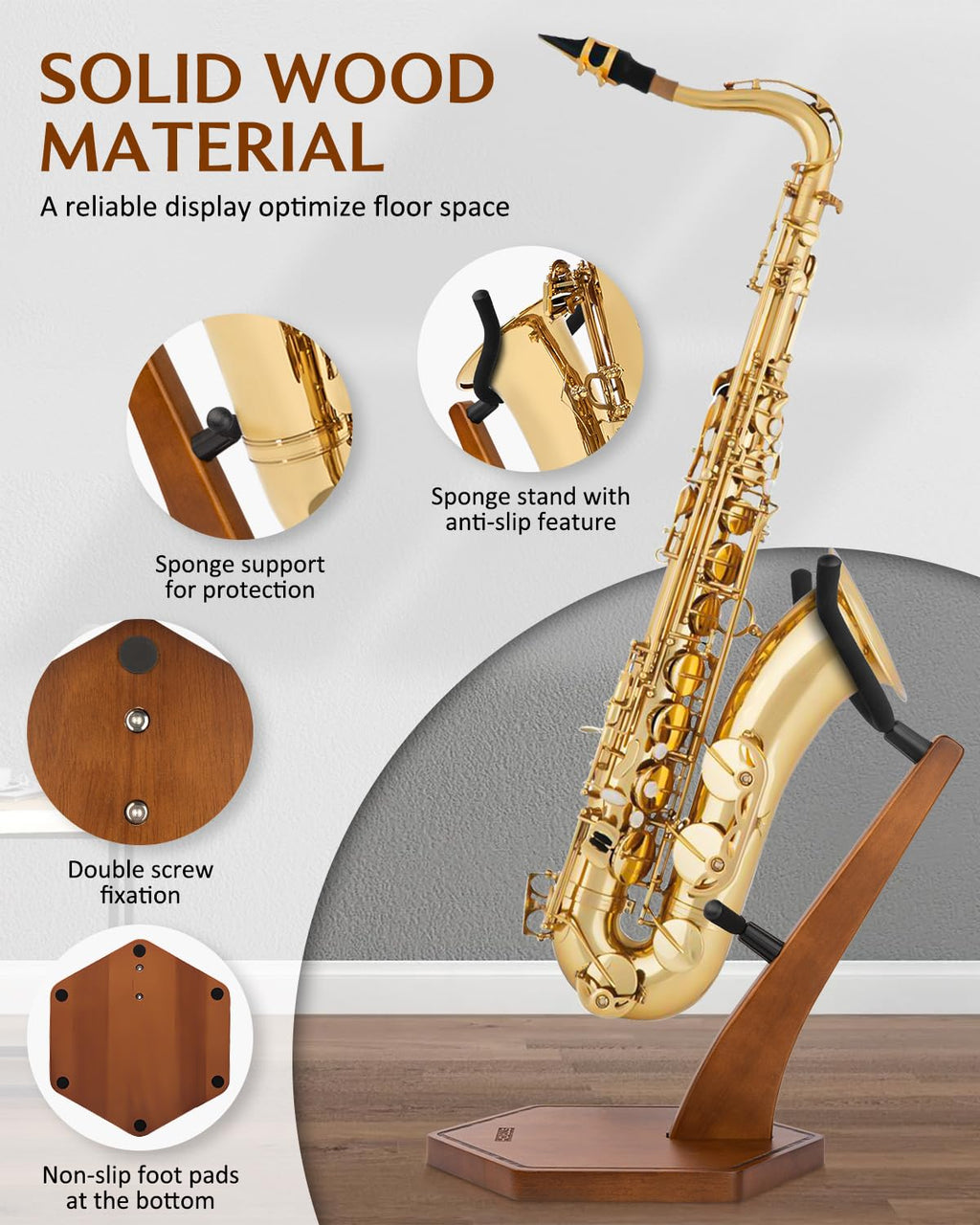 Wooden Saxophone Stand I98416