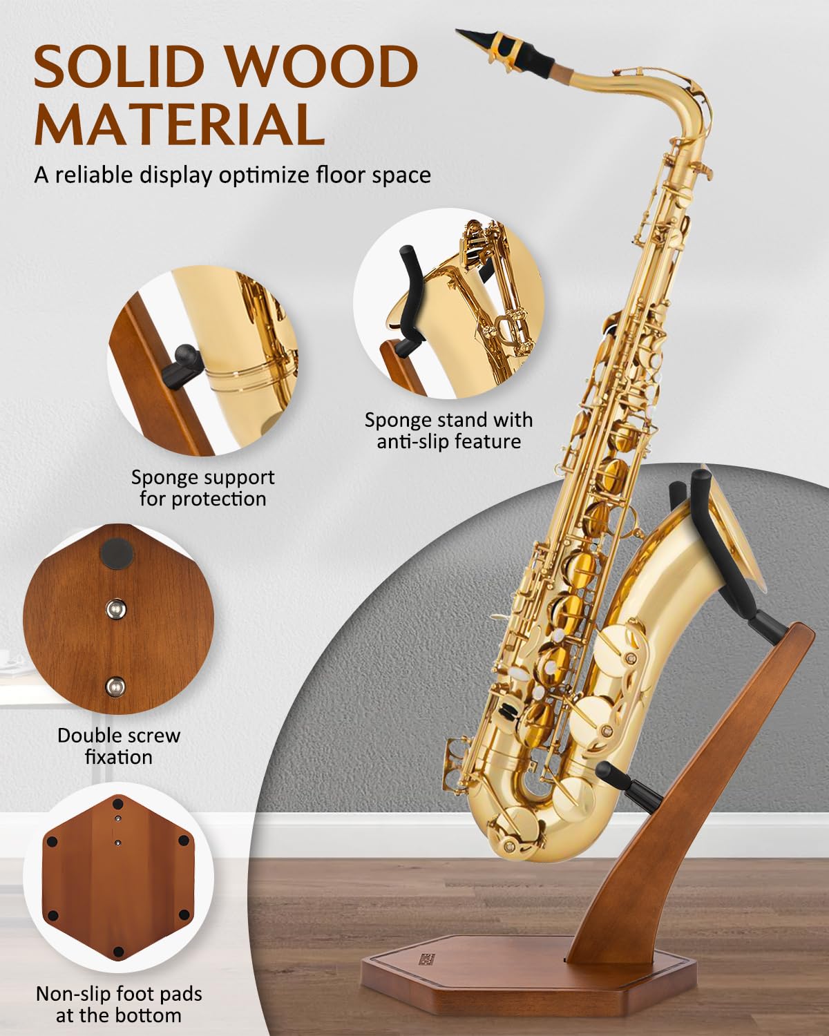 Wooden Saxophone Stand I98416