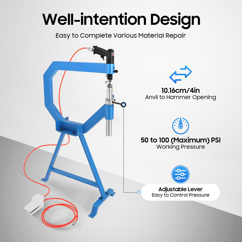 4" Throat Pneumatic Planishing Hammer with Steel Stand O1728