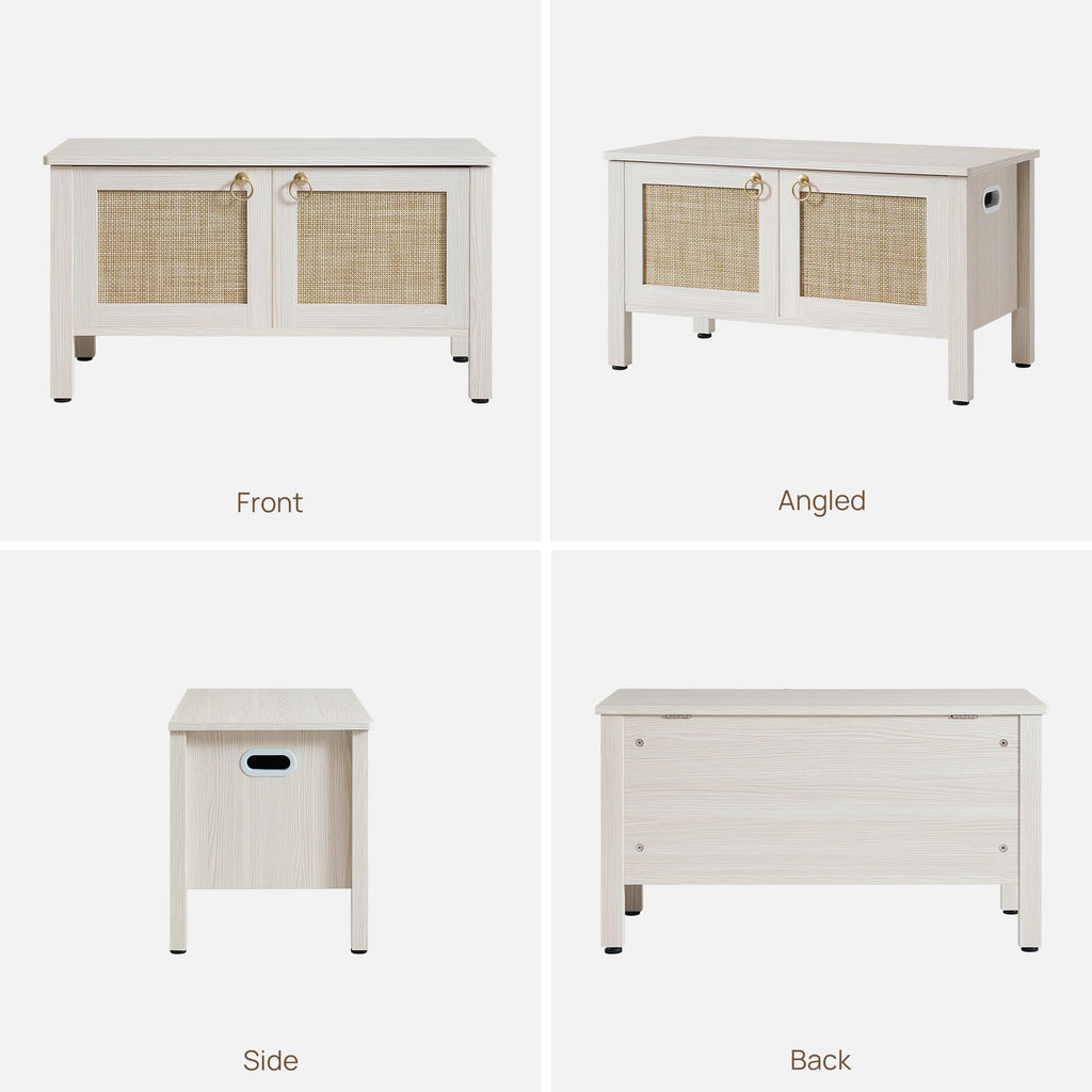 Rattan Storage Bench with 2 Safety Hinges K846148