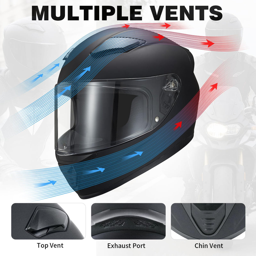 Full Face Motorcycle Helmet DOT Approved Q517452