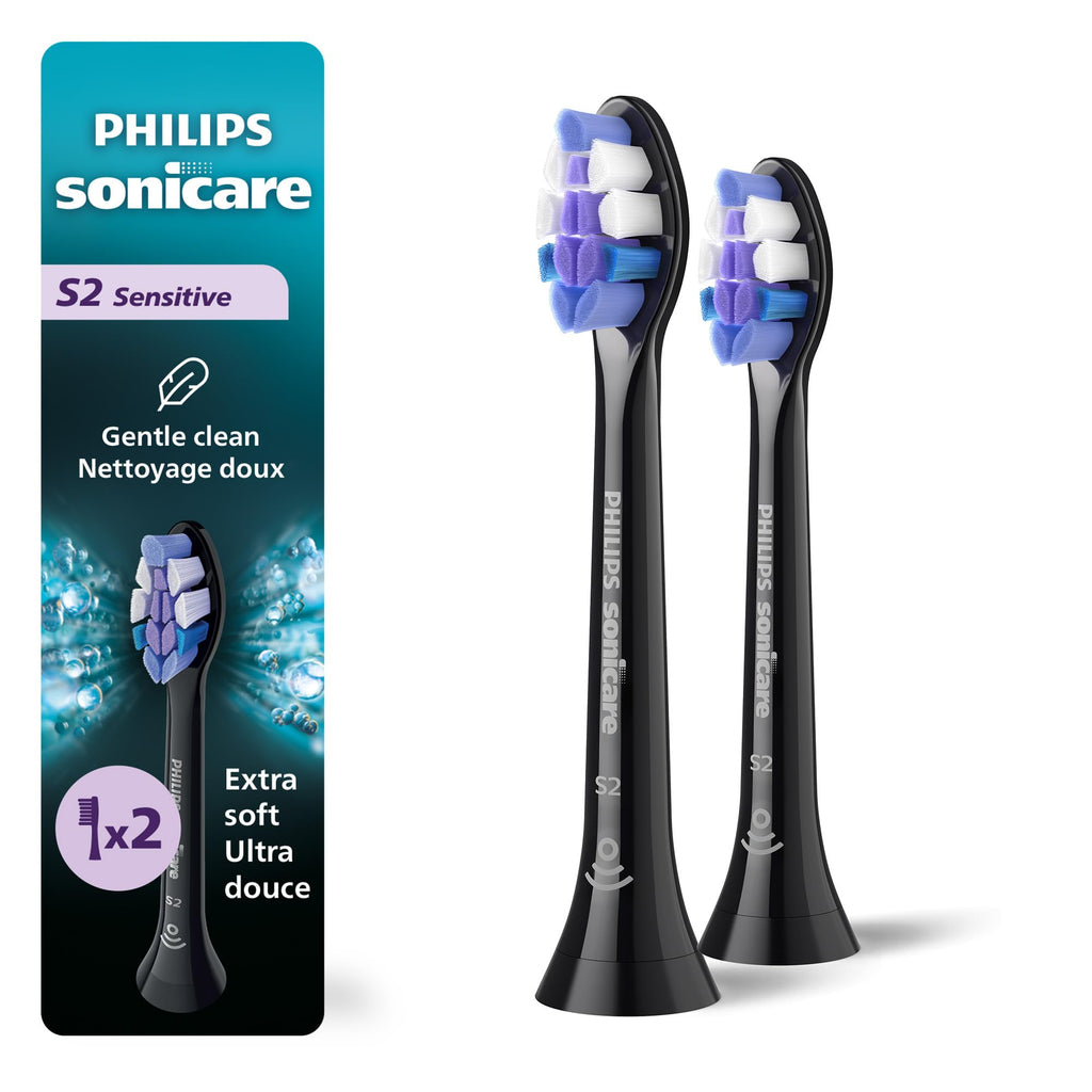 Black 2 Pack Replacement Electric Toothbrush Heads N60613