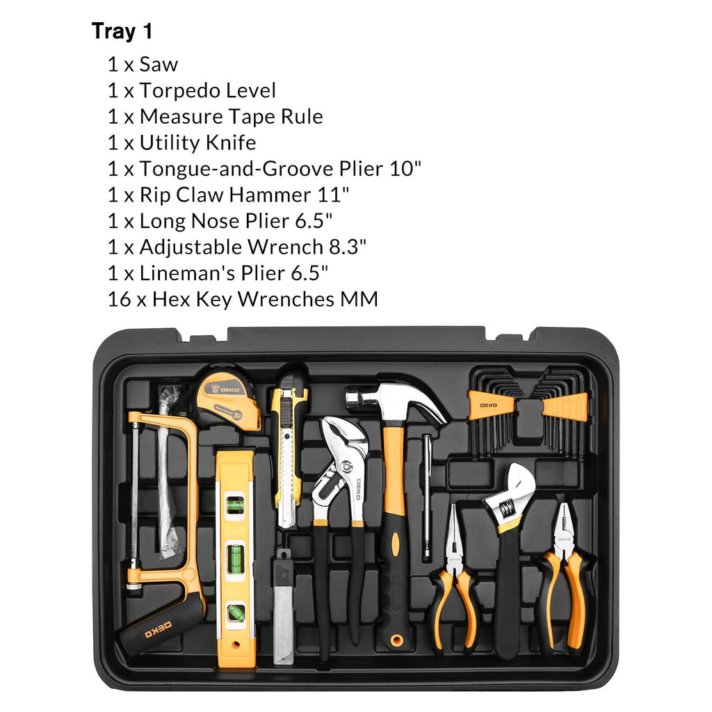 258 Piece Rolling Tool Box Socket Wrench Hand Tool Set Q876