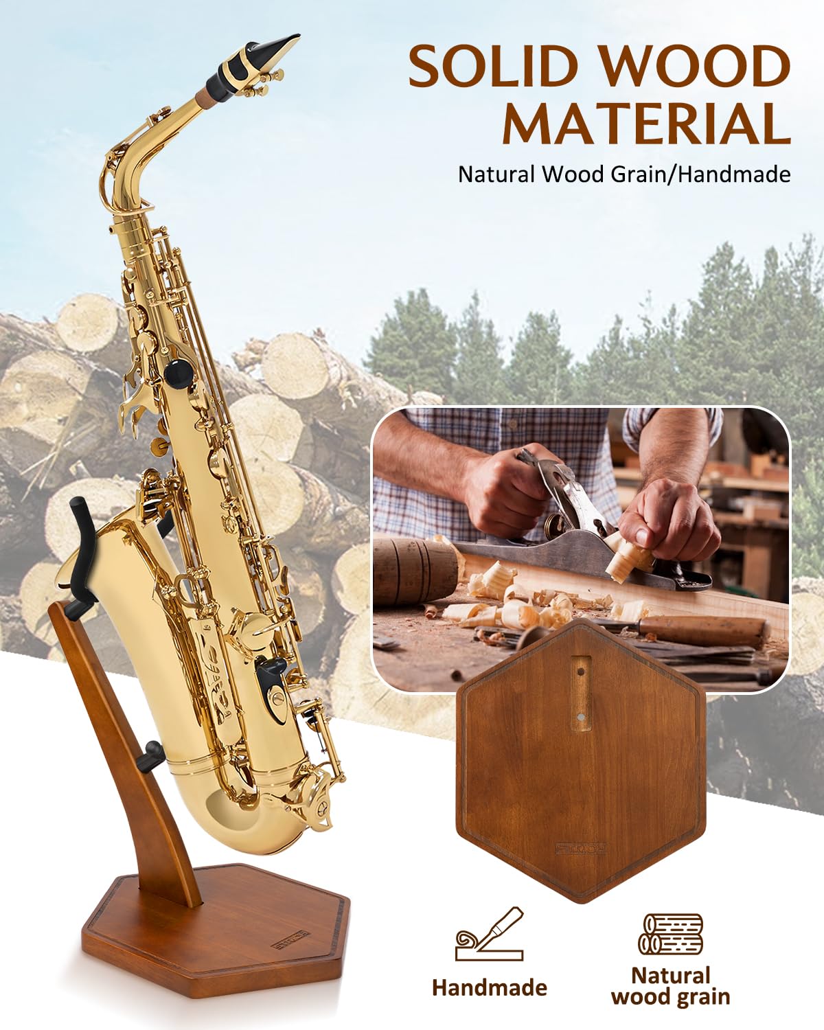 Wooden Saxophone Stand I98416