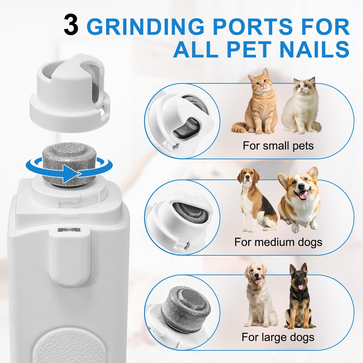 2-in-1 Dog Nail Clippers & Grinder with LED Light Q9303