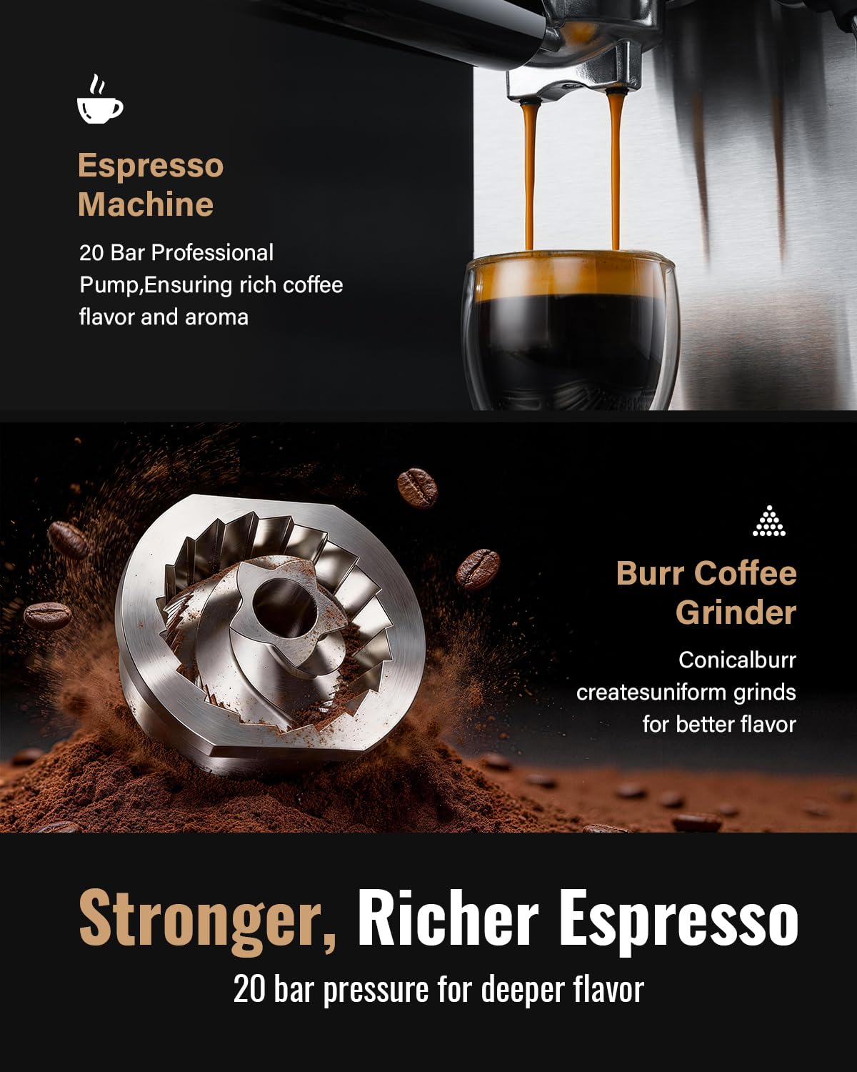 Espresso Machine with Grinder and 48 Grind Settings W242589