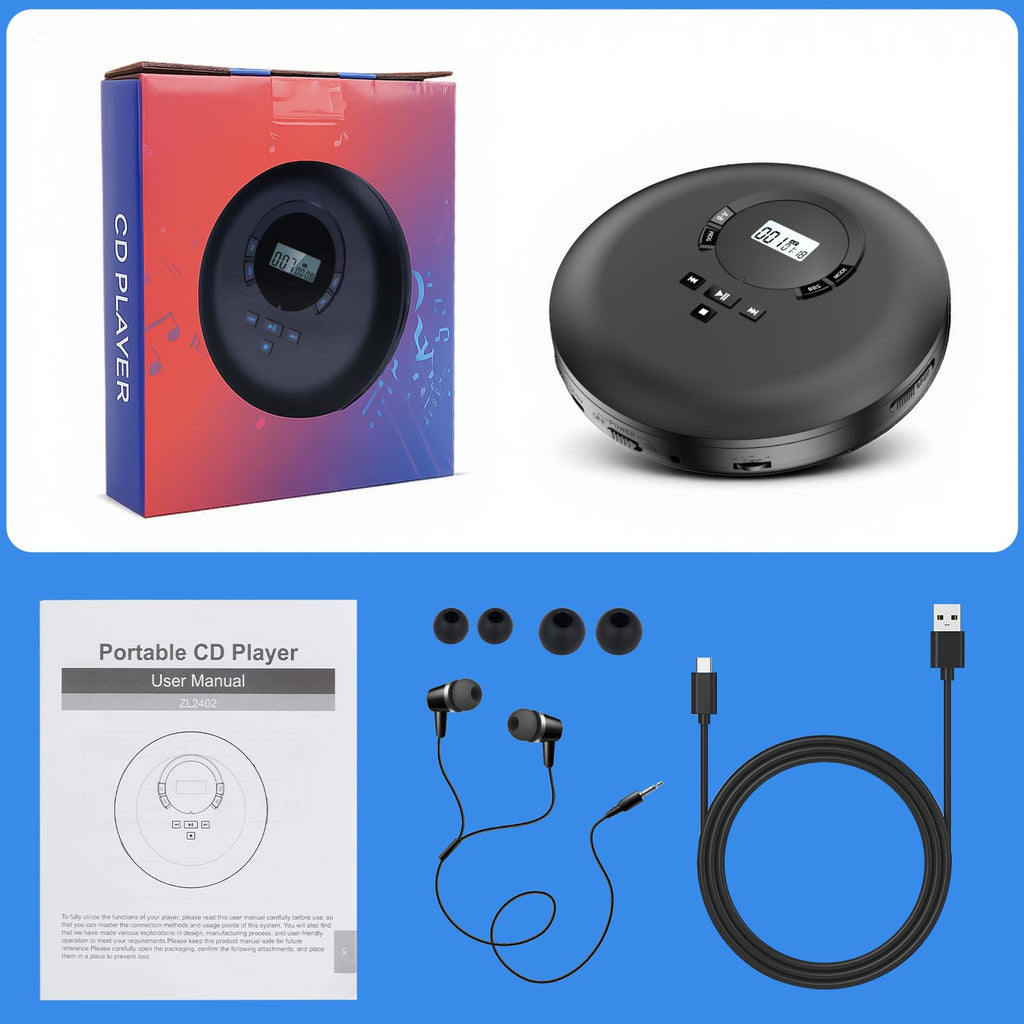 Portable CD Player with Headphones LCD Display T3333