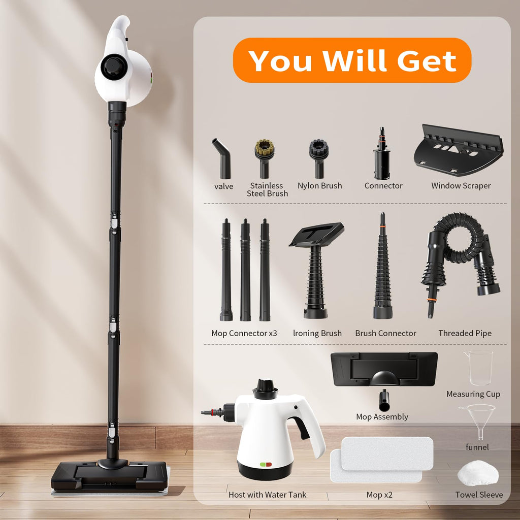 16-in-1 Lightweight Detachable Steam Mop F196